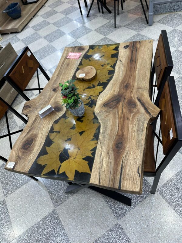 Table de cuisine en bois naturel – Image 2