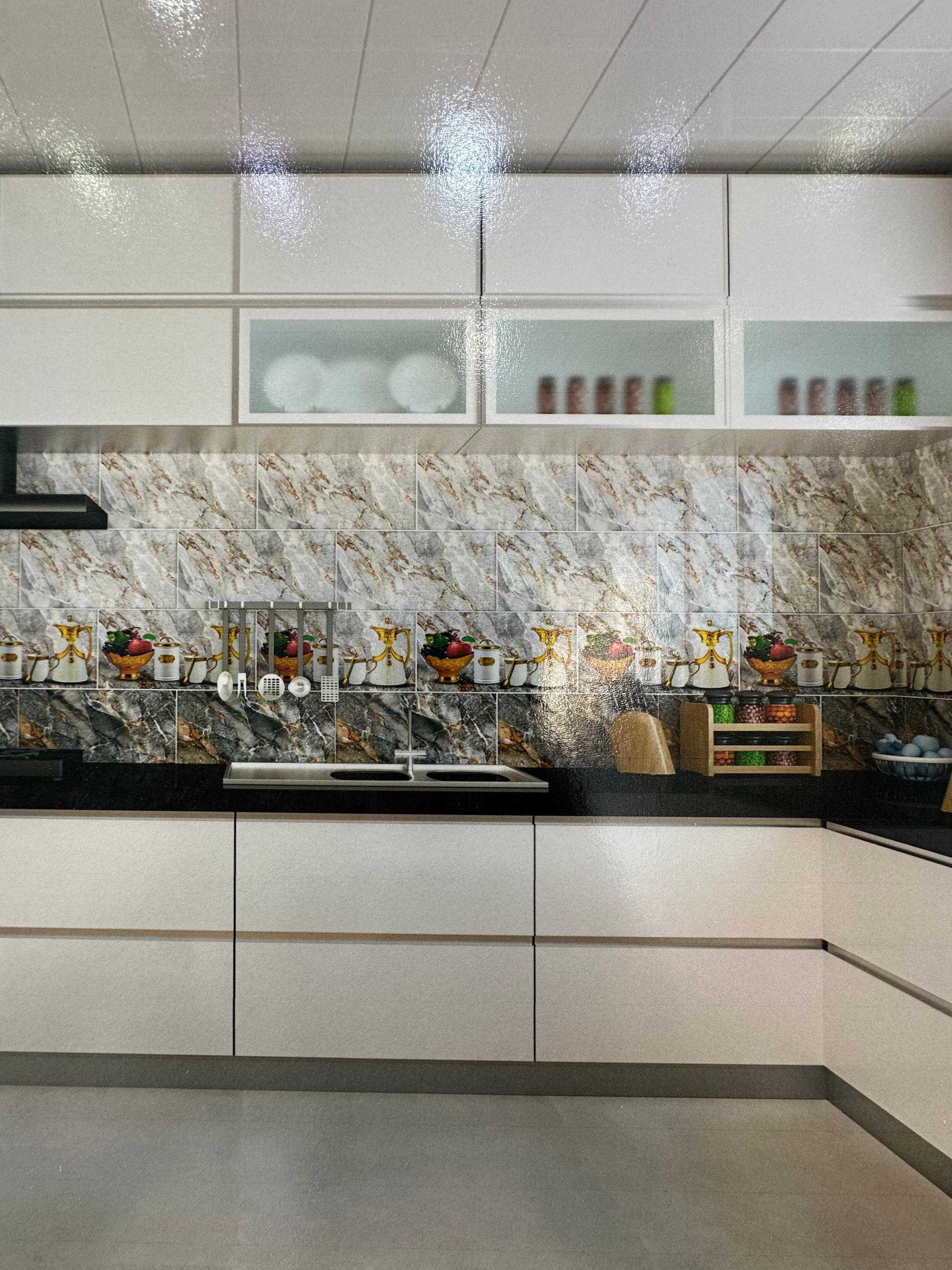 Faïence Atlantique 30x60 cm- Gris Claire et Foncé - motif Cuisine . – Image 3