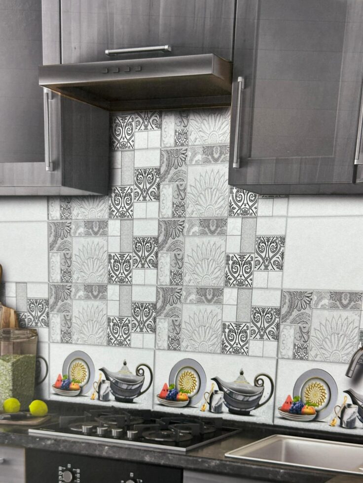 Faïence Antalya Gris  Clair et Fonce -25x60 cm - Cuisine  et Mosaïque. – Image 5