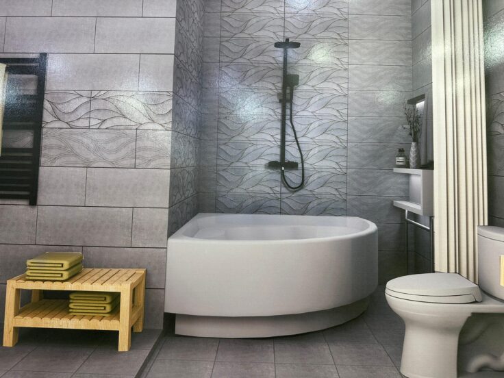Faïence Sheraton  Gris  -25x60 cm -  3D . – Image 2