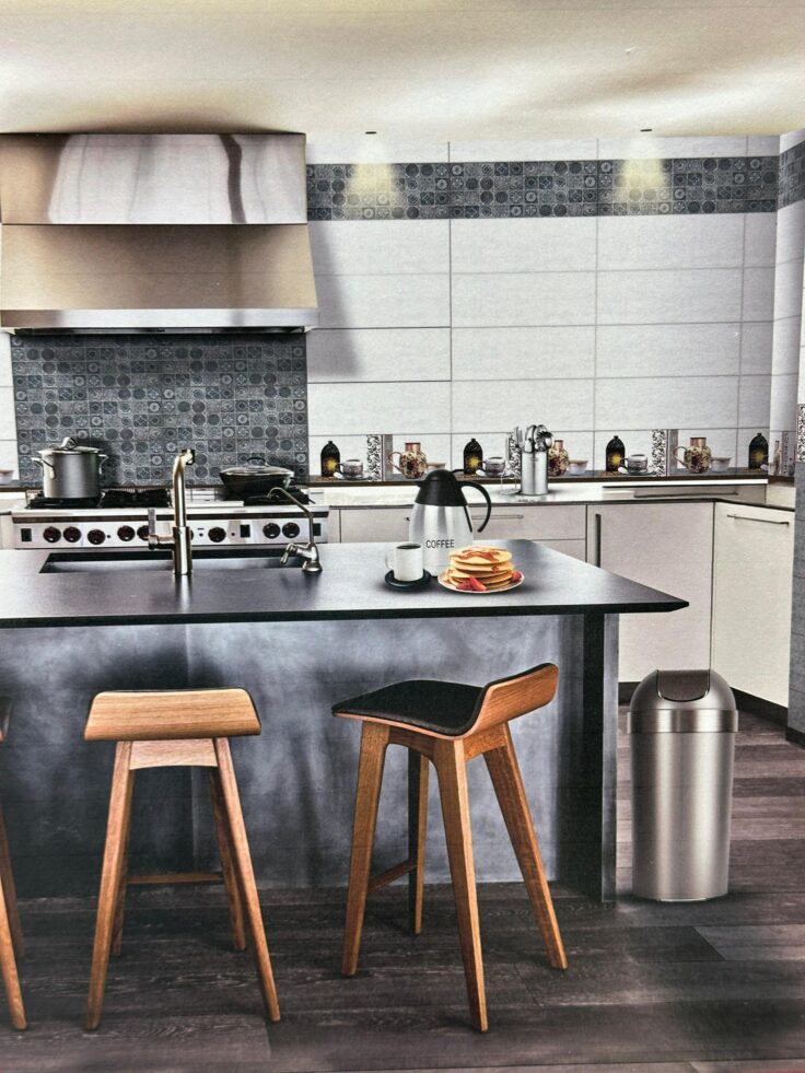 Faïence Malysia Gris Clair et Fonce -25x60 cm - Motif Cuisine et Mosaïque. – Image 2