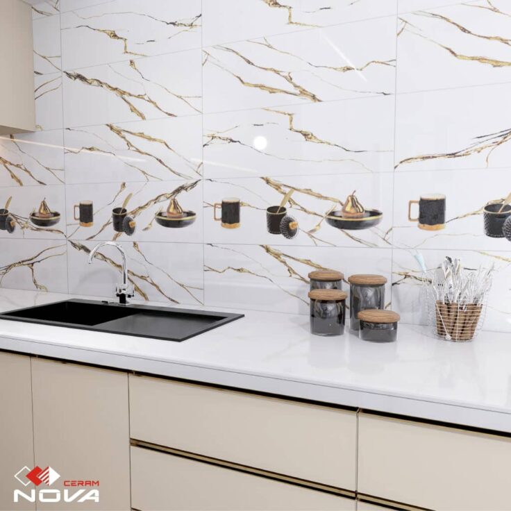 Faïence Gold - 25x75 cm -motif mosaïque et cuisine – Image 2