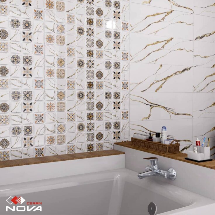 Faïence Gold - 25x75 cm -motif mosaïque et cuisine – Image 3