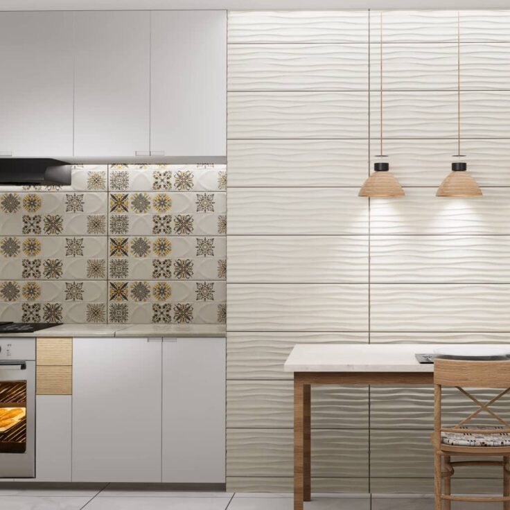 Faïence Texas Beige - 25x75 cm - Motif Mosaïque – Image 2