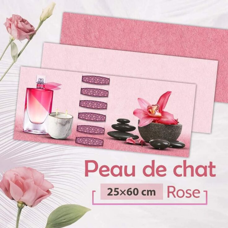 Faïence peau de chat Rose clair et fonce - 25x60 cm - finition brillante