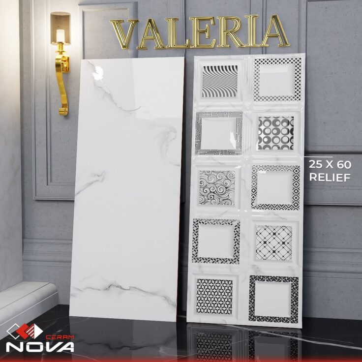 Faïence mural Valeria 25x60cm - Motif Mosaique
