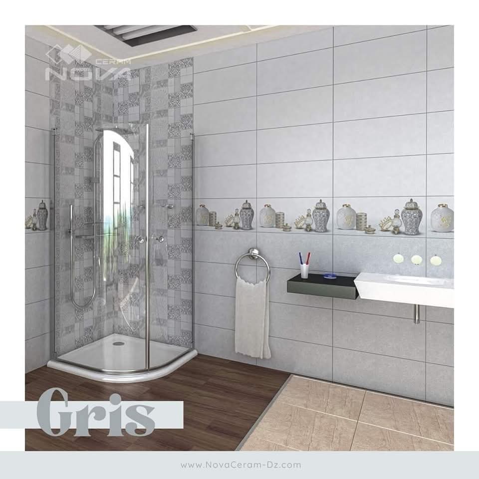 Faïence Antalya Gris Clair et Fonce -25x60 cm - Salle de bain et Mosaïque . – Image 6