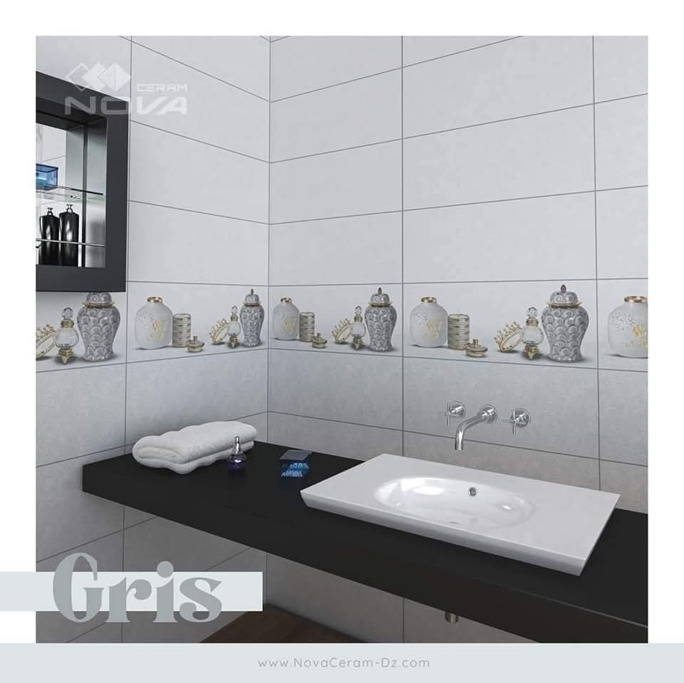 Faïence Antalya Gris Clair et Fonce -25x60 cm - Salle de bain et Mosaïque . – Image 5
