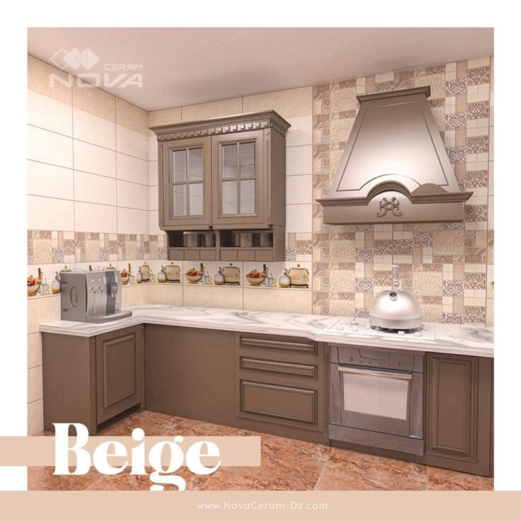 Faïence Antalya Beige Clair et Fonce -25x60 cm - Cuisine  et Mosaïque. – Image 3