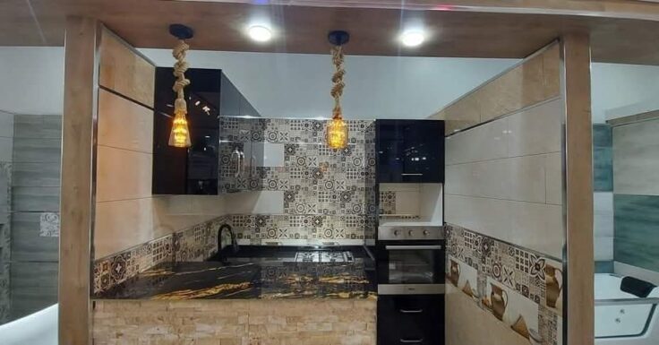 Faïence Galaxy Beige Clair et Fonce -25x60cm- motif  Mosaïque et Cuisine . – Image 3