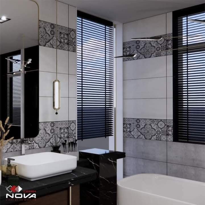 Faïence Granada Gris Clair et Fonce -25x60 cm - Mosaïque . – Image 3