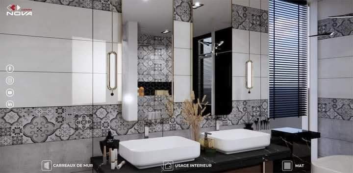 Faïence Granada Gris Clair et Fonce -25x60 cm - Mosaïque . – Image 2