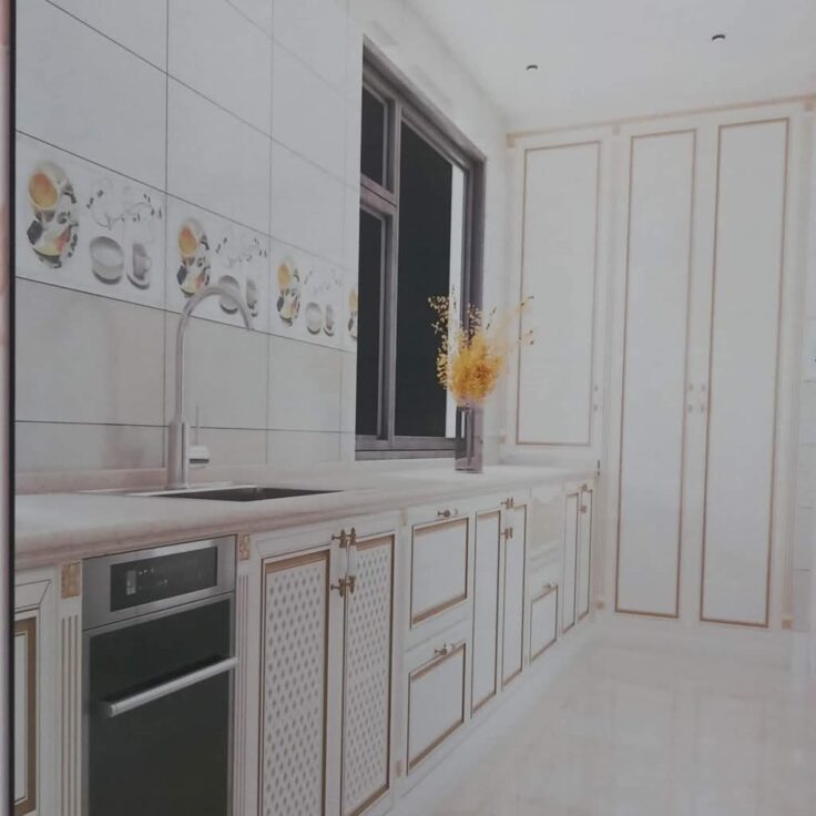 Faïence sofia Beige Clair et Fonce -25x60cm- motif cuisine .