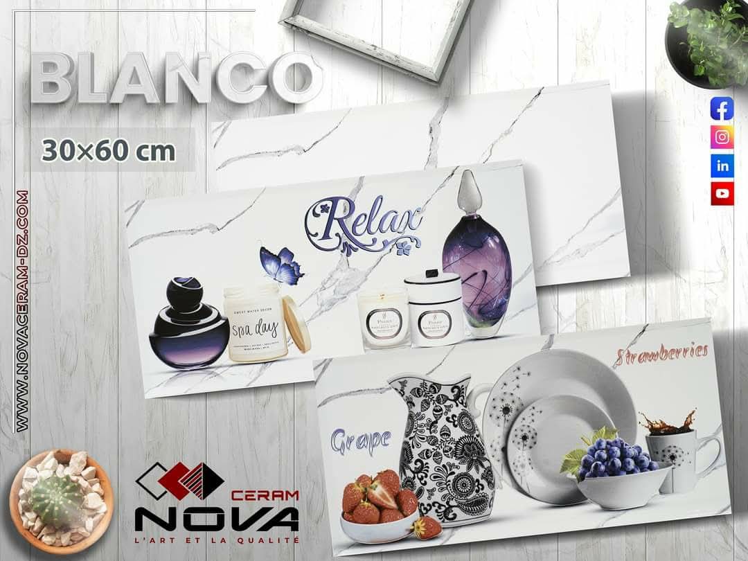 Faïence Blanco 30x60 cm- Blanc marbré - motif cuisine – Image 4