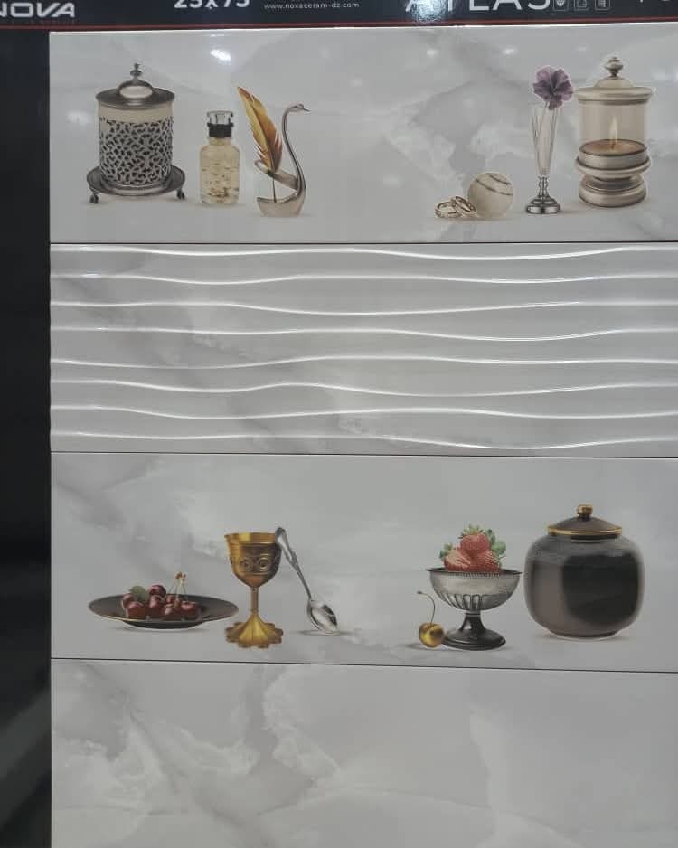 Faïence Atlas Gris -25x75 cm - motif cuisine et mosaïque. – Image 6