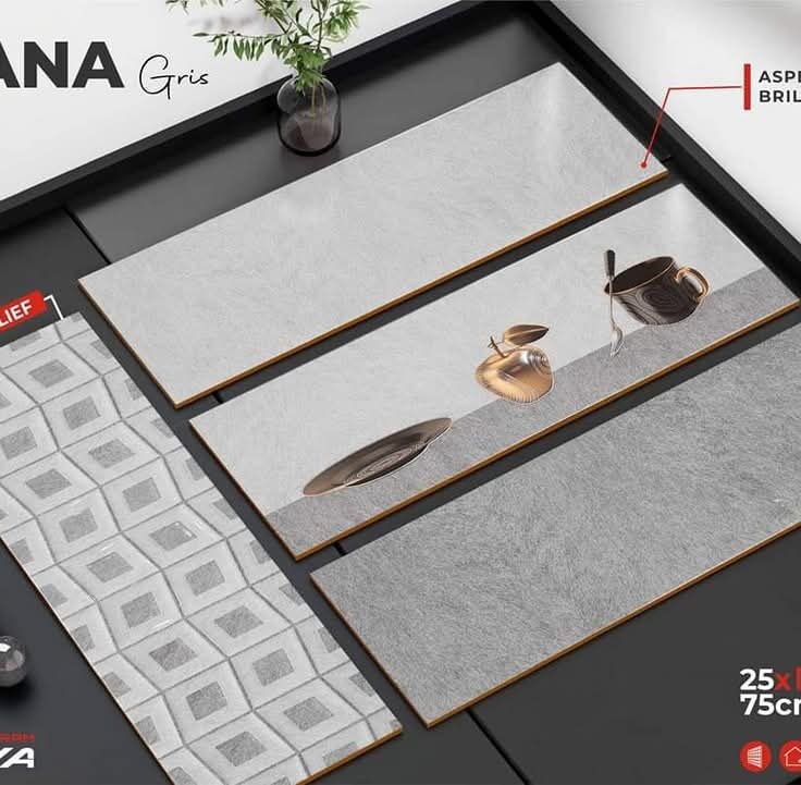 Faïence Diana Gris-25x75 cm - motif mosaïque