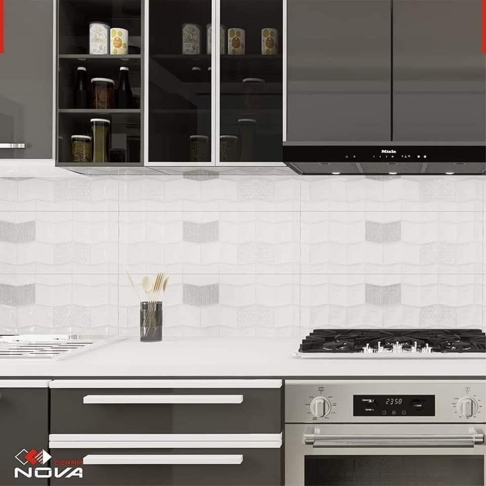 Faïence Compus Gris -25x75 cm - motif mosaïque et cuisine . – Image 3