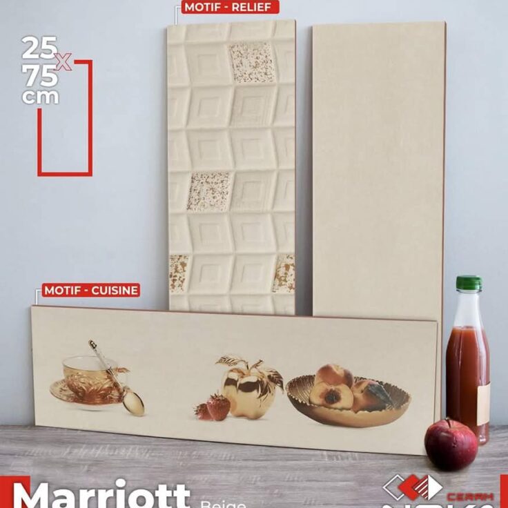 Faïence Marriott Beige 25x75 cm - motif mosaïque et cuisine