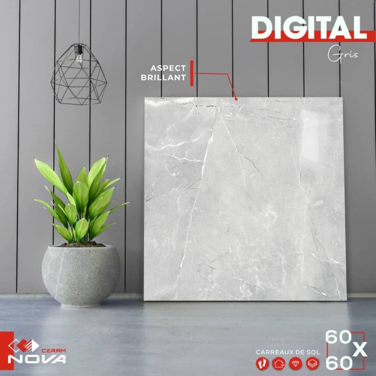 Dalle de sol Digital Gris-60x60 cm – Image 2