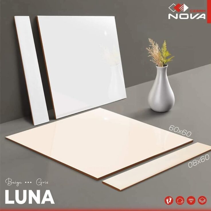 Dalle de sol Luna Beige et Gris-60x60 cm