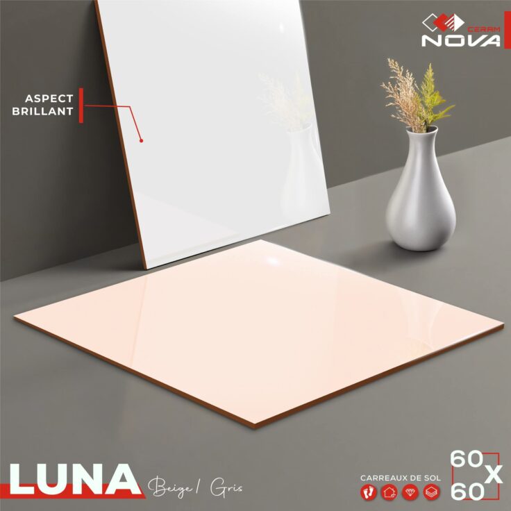 Dalle de sol Luna Beige et Gris-60x60 cm – Image 2