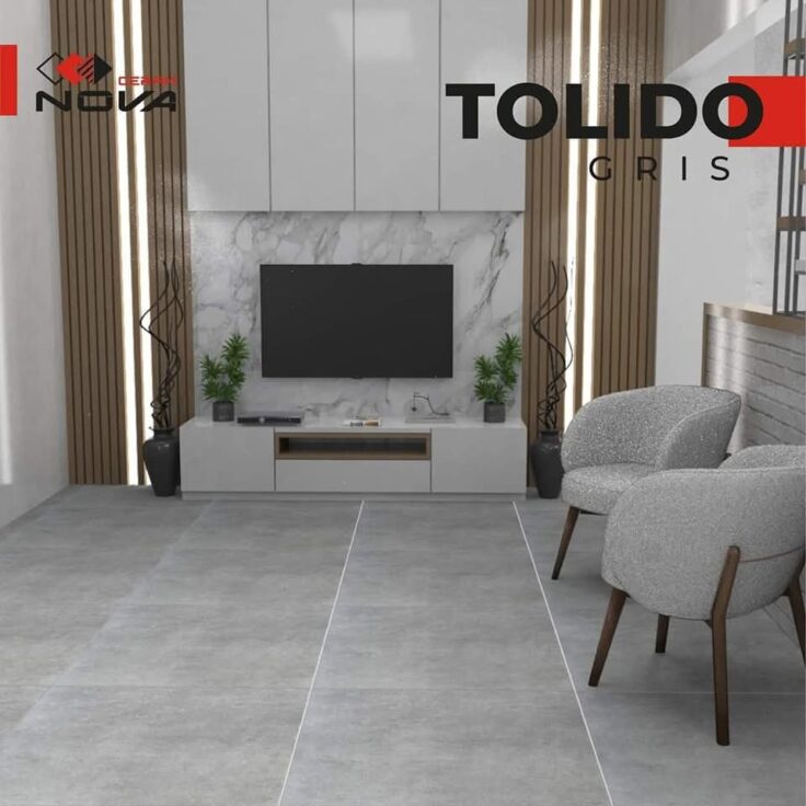 Dalle de sol Tolido  Gris -60x60 cm-Mate – Image 2