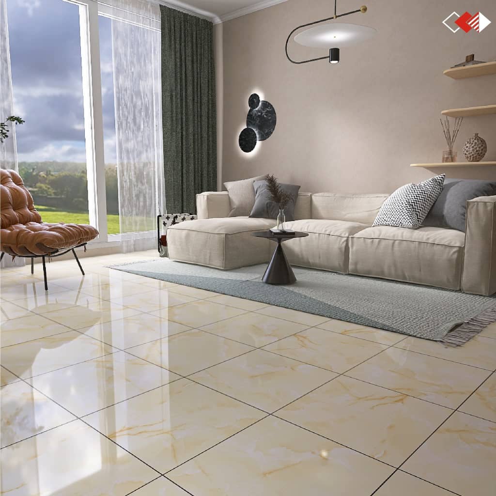 Dalle de sol Atlas Beige -45x45cm-Brillante. – Image 2