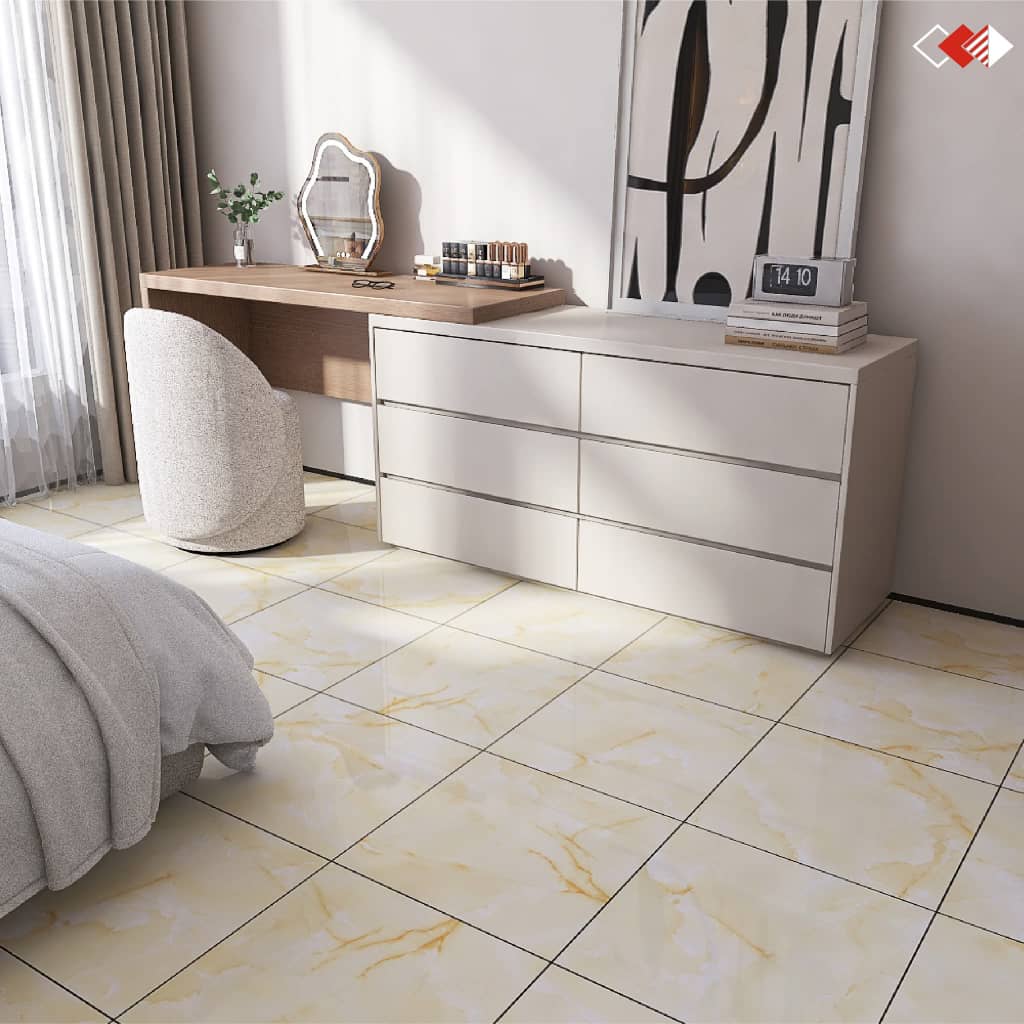 Dalle de sol Atlas Beige -45x45cm-Brillante. – Image 3