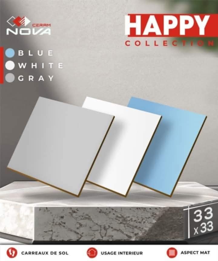 Dalle de sol Happy -33x33 cm- Mate .