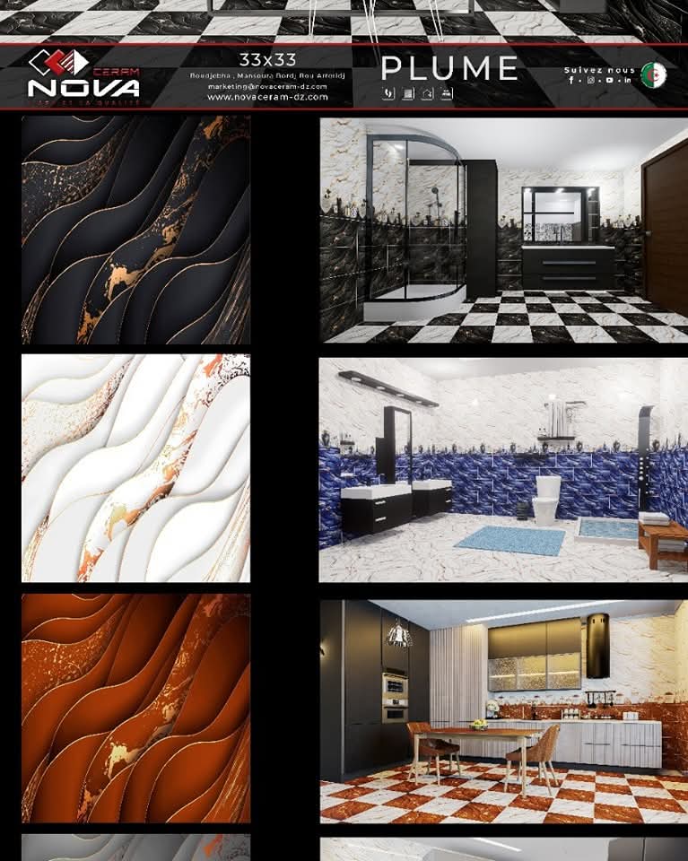 Dalle de sol Plume -33x33 cm- Mate . – Image 7