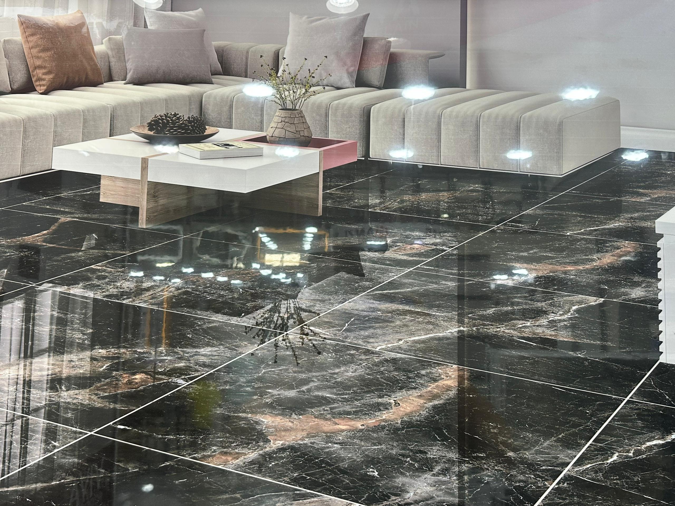 Dalle de sol Porcelaine 90x90 cm-Grove Black- poli Rectifier . – Image 5