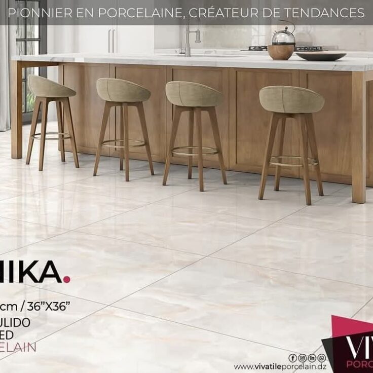 Dalle de sol Porcelaine 90x90 cm-Unika- poli Rectifier .